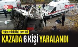 OSMANİYE'DE YOLCU MİNİBÜSÜ DEVRİLDİ: 6 YARALI