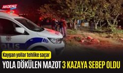 Yola dökülen mazot 3 kazaya sebep oldu