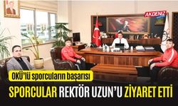 OSMANİYELİ BAŞARILI SPORCULAR REKTÖR UZUN'U ZİYARET ETTİ