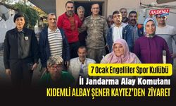 OSMANİYE İL JANDARMA KOMUTANI AYTEZ'DEN 7 OCAK ENGELLİLER SPOR KULÜBÜNE ZİYARET