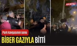 Park kavgasının sonu biber gazıyla bitti