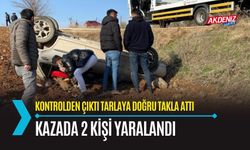 OSMANİYE: TARLAYA DEVRİLDİN OTOMOBİLDEKİ 2 KİŞİ YARALANDI