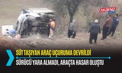 OSMANİYE: SÜT TAŞIYAN ARAÇ UÇURUMA YUVARLANDI