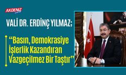 OSMANİYE VALİSİ DR. ERDİNÇ YILMAZ’IN 10 OCAK ÇALIŞAN GAZETECİLER GÜNÜ MESAJI