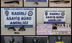 Kadirli'de narkotik ve asayiş uygulamalarında yakalanan 5 şüpheli tutuklandı