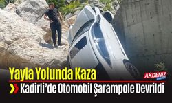 Kadirli’de Otomobil Şarampole Devrildi
