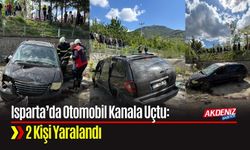 Isparta’da Otomobil Kanala Uçtu: 2 Kişi Yaralandı