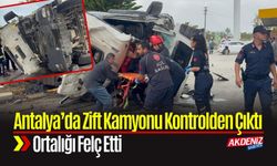 Antalya'da Kontrolden Çıkan Zift Kamyonu Ortalığı Felç Etti
