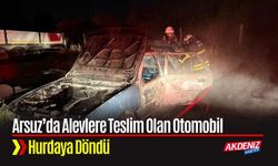 Hatay’da Park Halindeki Otomobil Alev Alev Yandı