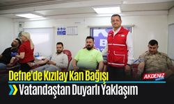 Defne'de Kızılay Kan Bağışı Etkinliğine Vatandaştan Duyarlı Yaklaşım