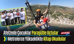 Afetzede Çocuklar Paraşütle Uçup Metrelerce Yükseklikte Kitap Okudular