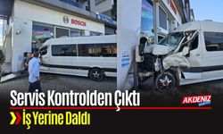 Kontrolden Çıkan Servis Aracı İş Yerine Daldı
