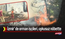 İzmir'de orman işçileri, uykusuz nöbette