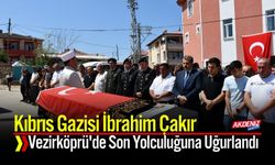 Kıbrıs Gazisi İbrahim Çakır, Vezirköprü'de Son Yolculuğuna Uğurlandı