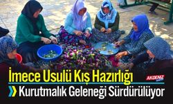İmece Usulü Kış Hazırlığı; Kurutmalık Geleneği Sürdürülüyor