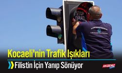 Kocaeli'nin Trafik Işıkları Filistin İçin Yanıp Sönüyor