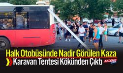 Halk Otobüsünde Nadir Görülen Kaza