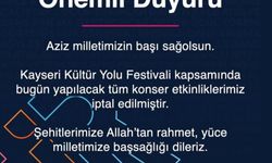 Kayseri Kültür Yolu Festivali Konserleri İptal Edildi