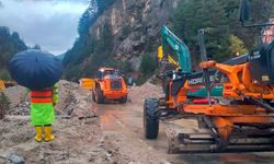 Sel nedeniyle kapatılan kara yolu ulaşıma açıldı