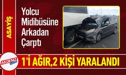 Ticari Araç Yolcu Midibüsüne Arkadan çarptı