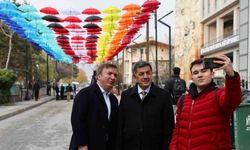 Kütüphane Sokağı Rengârenk Şemsiyelerle Donatıldı