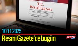 Resmi Gazete'de Bugün (10.11.2025)