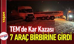 TEM’de Kar Kazası: 7 Araç Birbirine Girdi