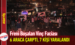 Freni Boşalan Vinç Faciası: 6 Araca Çarptı, 7 Kişi Yaralandı!