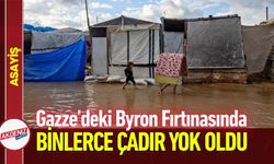 Gazze’deki Byron Fırtınasında Binlerce Çadır Yok Oldu!