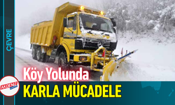 Köy Yolunda Karla Mücadele Başladı