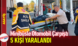 Minibüsle Otomobil Çarpıştı, 5 Kişi Yaralandı
