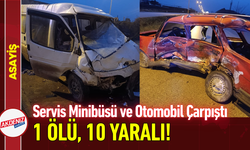 Servis Minibüsü ve Otomobil Çarpıştı: 1 Ölü, 10 Yaralı!