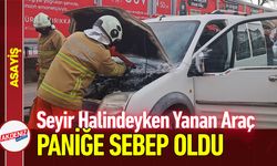 Seyir Halindeyken Yanan Araç Paniğe Sebep Oldu
