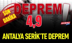 Son Dakika: Antalya Serik’te 4,9 Büyüklüğünde Deprem