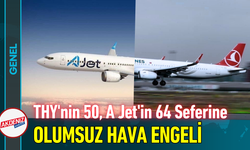 THY'nin 50, A Jet'in 64 Seferine Olumsuz Hava Engeli!