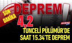 Tunceli Pülümür'de 4.2 Büyüklüğünde Deprem