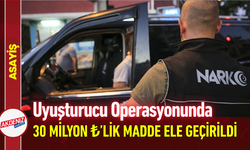 Uyuşturucu Operasyonunda 30 Milyon ₺’lik Madde Ele Geçirildi