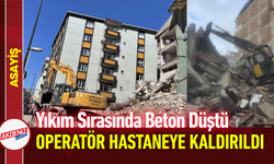 Yıkım Sırasında Beton Düştü, Operatör Hastaneye Kaldırıldı