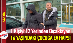 1 Kişiyi 12 Yerinden Bıçaklayan 16 Yaşındaki Çocuğa Ev Hapsi!