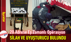20 Adrese Eş Zamanlı Operasyon: Silah ve Uyuşturucu Bulundu!