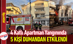 4 Katlı Apartman Yangınında 5 Kişi Dumandan Etkilendi!
