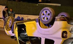 Alanya’da Bariyerlere Çarpan Otomobil Takla Attı
