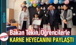 Bakan Tekin Öğrencilerle Karne Heyecanını Paylaştı!