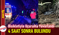 Bisikletiyle Uçuruma Yuvarlandı: 4 Saat Sonra Bulundu!