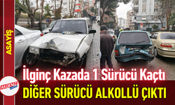 İlginç Kazada 1 Sürücü Kaçtı, Diğer Sürücü Alkollü Çıktı!
