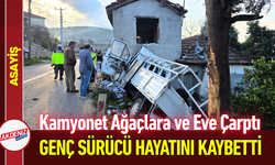 Kamyonet Ağaçlara ve Eve Çarptı: Genç Sürücü Hayatını Kaybetti!