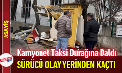 Kamyonet Taksi Durağına Daldı: Sürücü Olay Yerinden Kaçtı!