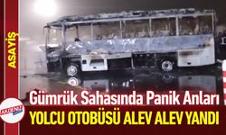 Gümrük Sahasında Yolcu Otobüsü Alev Topuna Döndü