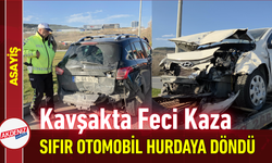 Kavşakta Feci Kaza: Sıfır Otomobil Hurdaya Döndü!