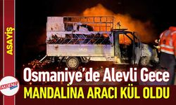 Osmaniye'de Mandalina Yüklü Kamyonet Alevlere Teslim Oldu